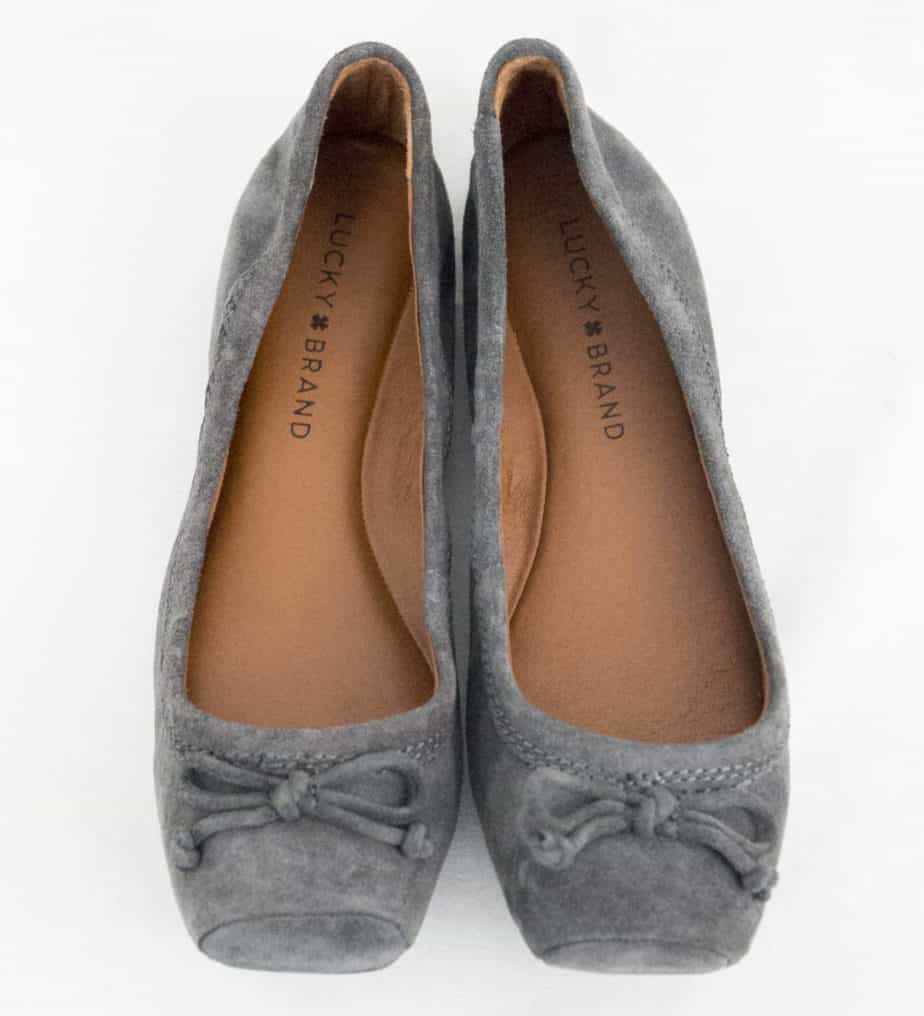 Lucky Brand Shoe 6.5 Suede Ballet Flat Gray Sandriana EU 37